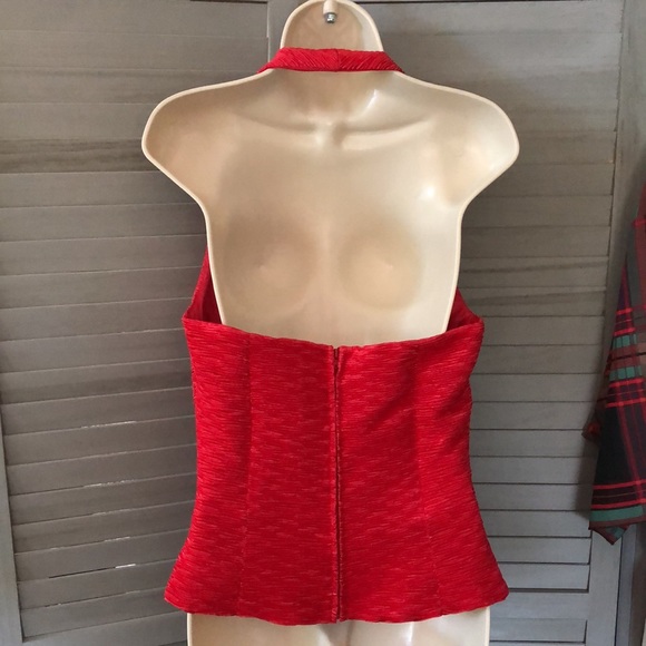 Caché Gorgeous Red party halter top size.8 EUC like new!Perfect for the holidays - Picture 4 of 11